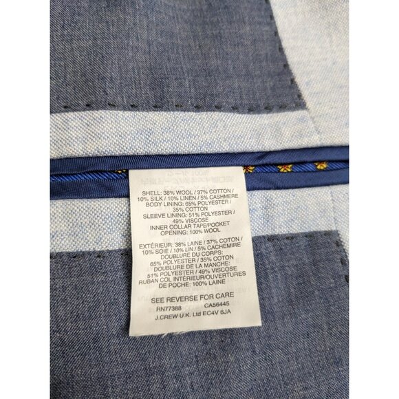 J.Crew Blazer Blue Ludlow Wool Silk Linen Blend Sportcoat Mens Size 36S - Picture 7 of 12